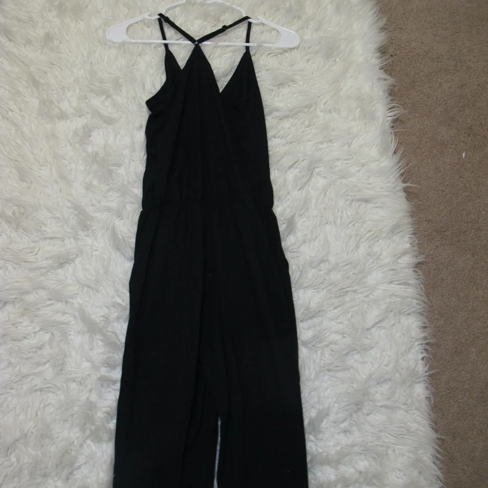 Ecowish Women's V-Neck Spaghetti Strap Drawstring Waisted long Romper NWOT - Picture 6 of 6